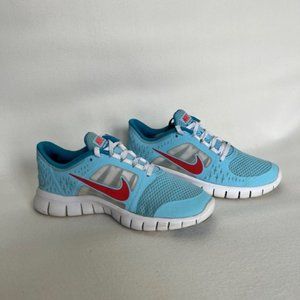 Nike Boys Free Run 3 512098-402 Blue Running Shoes Sneakers Size 5.5Y